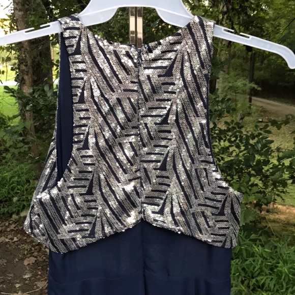 NWT Speechless Navy Sleeveless Dress Sequin Bodice - Picture 1 of 14